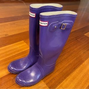 Used Women’s Hunter Original Gloss Rain Boot Purple Sz 6 UK5 W23616